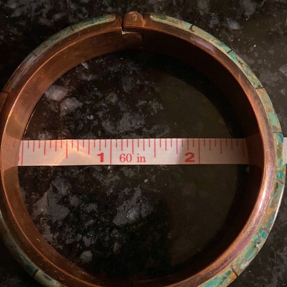 Vintage DTR Jay King Turquoise Copper Bangle Bracelet- stunning!!2-1/2 inside - Picture 10 of 10
